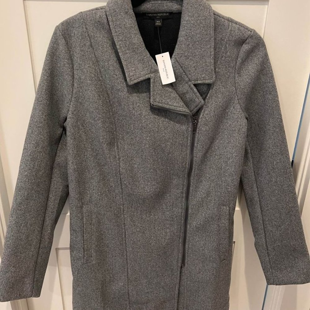 Banana Republic Long Moto Knit Jacket, Nwt